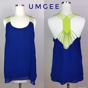 UMGEE Strappy Racerback Top  Electric Blue / Green